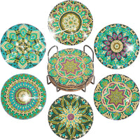 6pc/sets Diamond Painting Coasters Kits with Holder Mandala Diamond Art Kits For Adults Kids Home Decors