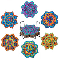 6pc/sets Diamond Painting Coasters Kits with Holder Mandala Diamond Art Kits For Adults Kids Home Decors