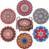 6pc/sets Diamond Painting Coasters Kits with Holder Mandala Diamond Art Kits For Adults Kids Home Decors