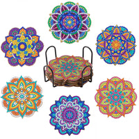 6pc/sets Diamond Painting Coasters Kits with Holder Mandala Diamond Art Kits For Adults Kids Home Decors