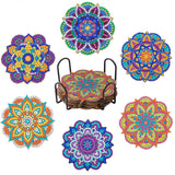 6pc/sets Diamond Painting Coasters Kits with Holder Mandala Diamond Art Kits For Adults Kids Home Decors