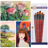 6pcs tinta acrílica escova conjunto angular nylon cabelo escovas para multi-purpose óleo aquarela pintura artista profissional kit