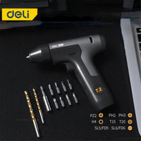 7.2V Electric Screwdriver Deli Double Speed Electric Disassembling Assembly Rechargeable Machine Repair Home Power Drill Tools