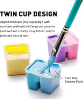 HIMI Twin Cup Jelly Gouache Paint Set, 112 Colors 12g, Jelly Cup Design, Gouache Paint Non Toxic for Canvas and Paper, Art Supplies for Professionals and Beginner (Peach Fuzz)