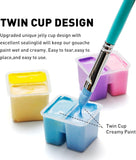 HIMI Twin Cup Jelly Gouache Paint Set, 112 Colors 12g, Jelly Cup Design, Gouache Paint Non Toxic for Canvas and Paper, Art Supplies for Professionals and Beginner (Peach Fuzz)