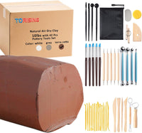 TORISING Air Dry Clay 10 LBs, Pottery Modeling Clay for All Purpose Hand Modeling and Throwing, Non-Toxic (White)