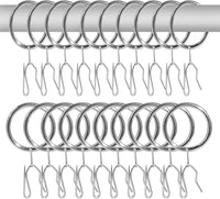 40 Pcs Metal Curtain Drapery Rings Curtain Rod Rings and 40 Pcs Metal Curtain Drapery Hooks Drapery Pins, 30 mm Internal Diameter Decorative Curtain Hanging Rings for Curtain & Rods (Green Bronze)