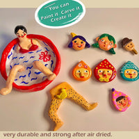 AOOKMIYA Natural Air-Dry Clay Air-Dry Modelling 2.2lbs Clay Ideal for Beginners and Advanced Sculptors All-Purpose Modeling Clay (White)