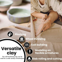 Old Potters Premium Air Dry Clay, White, 10 lbs, All Natural Modeling Clay. Ideal for Beginners and Advanced Sculptors.