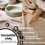 Old Potters Premium Air Dry Clay, White, 10 lbs, All Natural Modeling Clay. Ideal for Beginners and Advanced Sculptors.