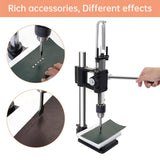 Leather Hole Puncher Hand Punching Machine Manual Press Puncher Punch Tools for DIY Craft (with Chuck, PP Plate and Aluminum Plate) (Style D)