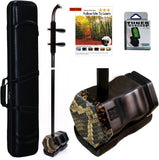 Professional Black Sandalwood Erhu - 2-String Chinese Violin Fiddle with Bow, 10-Grid Drum Skin, Learning DVD, Rosin, Cleaning Cloth, Bridge, and Hard Case Included