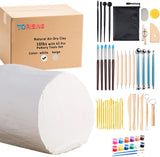 TORISING Air Dry Clay 10 LBs, Pottery Modeling Clay for All Purpose Hand Modeling and Throwing, Non-Toxic (White)