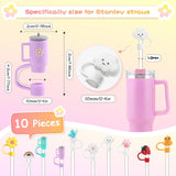 10pcs Straw Cover Cap for Stanley Cup 30&40 Oz, Tumbler Shape Straw Lids Silicone Straw Topper Straw Tips Cover Reusable Straw Plugs Soft Cute Straw Dispenser Tips for 8-10 mm Stanley Cups Straws