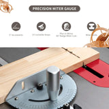 Precision Miter Gauge, Miter Gauge with 27 Angle Stops, Miter Fence with 45 Degree Angled Ends for Table Saw