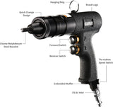 KIARUO Pneumatic Rivet Nut Gun M4,M5,M6 with Replacement Mandrels, RPM 1500 Industrial Grade Pull Rivnut Gun MODEI:LM08 Button Switch