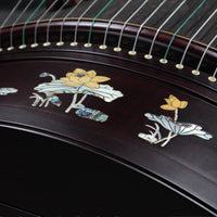 Professional Rosewood(ZITAN) Guzheng (163cm) - Handcrafted with Deep-Sea Shell Inlay, Suitable for All Skill Levels, Includes Professional Tuner, Tuning Wrench, Backpack, and More