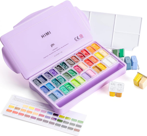  HIMI Gouache Paint Set, 56 Colors x 30g Unique Jelly