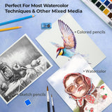 AOOKMIYA  Paul Rubens Artist Quality Watercolor Paper, Art Supplies Painting Paper Acid-Free Cold Pressed 10.82'' x 7.79'', 100% Cotton 300gsm 20 Sheets Paper Pack for Kid Student Artist