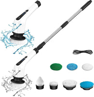 Arabest Electric Spin Scrubber, Electric Bathroom Cleaning Brush, Upgraded Version with 7 Replacement Brush Heads and Extension Handle, Suitable for Cleaning Walls, Floors, bathrooms, Kitchens, Cars