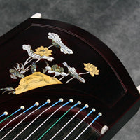 Professional Rosewood(ZITAN) Guzheng (163cm) - Handcrafted with Deep-Sea Shell Inlay, Suitable for All Skill Levels, Includes Professional Tuner, Tuning Wrench, Backpack, and More