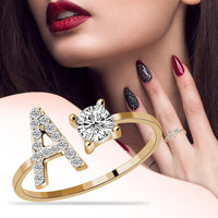 AOOKMIYA Size 9 Rings for Women Set Fashionable Ring Jewelry 26 Opening Ladies With Diamond Letters And Rings Dragon Rings