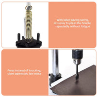 Leather Hole Puncher Hand Punching Machine Manual Press Puncher Punch Tools for DIY Craft (with Chuck, PP Plate and Aluminum Plate) (Style D)