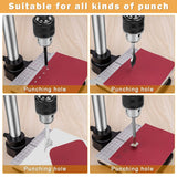 Leather Press Leather Hole Puncher Upgraded Hand Punching Machine for DIY Leather Craft Punching Holes Cutting, Forming Pressing,Install Rivets and Snap Buttons(with Aluminum Plate and 16pcs Tools)