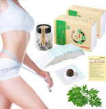 3 Boxes Mugwort Belly Patch,90Pcs Natural Wormwood Essence Pills and 90Pcs Belly Sticker, Moxa Hot Moxibustion Navel Wormwood Sticker (90)