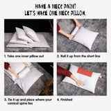 Adjustable Layer Pillow for Sleeping,Premium Goose Feather Pillow with 100% Cotton Zipper Cover,Queen Size