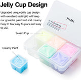 HIMI Gouache Paints Set Glow in The Dark 6 x 23 ml Gouache Paint Jelly Cup Design, Non Toxic Paint for Canvas and Paper, Art Supplies for Professionals