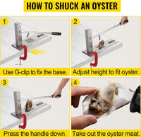 VEVOR Oyster Shucker Tools, Stainless Steel Clam Opener Machine with G-Clip for Easy Operation, Solid Option for Hotel Buffets or Gift