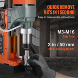 VEVOR Magnetic Drill, 1450W 2" Boring Diameter, 12800N Portable Electric Mag Drill Press, with Variable Speed, 800 RPM Drilling Machine for Any Surface Home Improvement Industry Railway