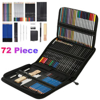 72pcs Cor Esboço Lápis Set Desenho Pintura Esboço Kit Aquarela Metálico Óleo Lápis Artista Iniciante Estudante Art Supplies