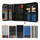 72pcs Cor Esboço Lápis Set Desenho Pintura Esboço Kit Aquarela Metálico Óleo Lápis Artista Iniciante Estudante Art Supplies