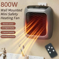 800W Mini Heater Home Small Bathroom Heating Fan Remote Control Hot Hair Dryer Wall Mounted PTC Ceramic Electric Heater