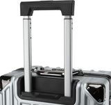 Cabin Pro Light Weight Aluminum Frame Fashion Trolley Luggage Polycarbonate Hard Case Carry on Suitcase with 4 Quite 360° Double Spinner wheels, CP001 (Carry-On 20-Inch, Silver)