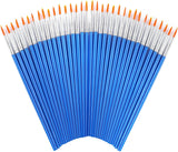 60 Pcs Paint Brushes,Round Flat Small Brush Bulk for Detail Painting