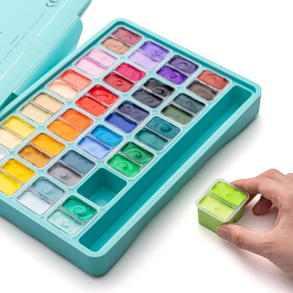HIMI Gouache Paint Set, 56 Colors x 30g Unique Jelly Cup Design in a  Carrying Case Perfect for Artists, Gouache Opaque Art Supplies for  Professionals