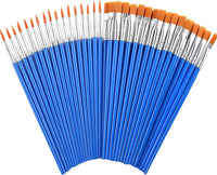 60 Pcs Paint Brushes,Round Flat Small Brush Bulk for Detail Painting