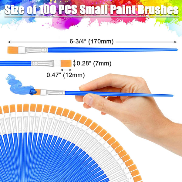 100Pcs Paint Brushes Bulk Small, Anezus Paint Brushes for Kids Fine Paint  Brushes Set Detail Paint Brushes for Classroom Model Canvas Face Nail Art  Acrylic Watercolor Paint Craft Supplies 
