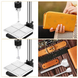 Leather Press Leather Hole Puncher Upgraded Hand Punching Machine for DIY Leather Craft Punching Holes Cutting, Forming Pressing,Install Rivets and Snap Buttons(with Aluminum Plate and 16pcs Tools)