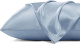 Bedsure Satin Pillow Cases 2 Pack Queen - Grey Satin Pillowcase for Hair and Skin - Similar to Silk Pillow Cases with Envelope Closure