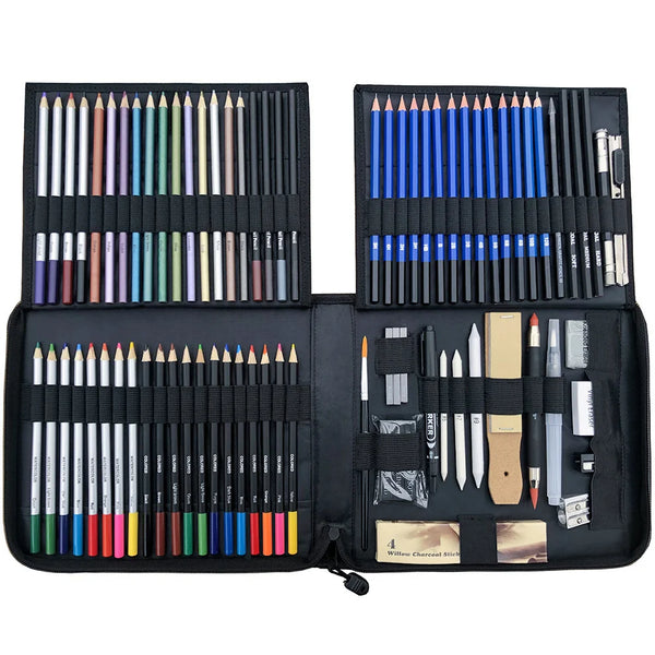 83Pcs Sketch Lápis Set Art Painting Set Esboço Cor Lápis de chumbo Alta qualidade Set Art Lápis Profissional com saco