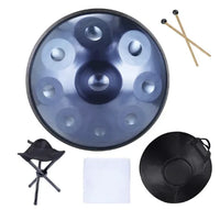 9/10 Tone Handpan Drum 22 Inches D Minor Blue Steel Tongue Drum Yoga Meditation Hand Pan Music Drums Percussion Instruments Gift