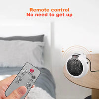 900W Mini Heater for Home Small Bathroom Heating Fans Plug in Electric Heater Remote Control Hot Air Blower for Bedroom Office