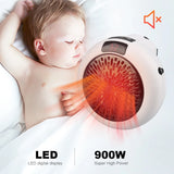 900W Mini Heater for Home Small Bathroom Heating Fans Plug in Electric Heater Remote Control Hot Air Blower for Bedroom Office