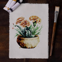 Watercolor Paper, 160 GSM 8.3 x 5.8 inch Made from Egyptian Cotton, 50 Cotton Watercolor Paper, Handmade Paper, Cotton Paper, Textured Paper,Old Paper, Deckled Edge Paper, Printmaking Paper