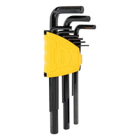 9pcs 1.5mm to 10mm Long Flat End Hex Key Set Ball End Hex Key with Black Finish Set Hand CrV Materia Tool Set