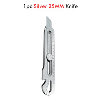 Aço inoxidável Multi Cutter Knife, 6 em 1, 18mm, grau militar, Snap Off, Heavy Duty, Art Crafts, Carbon Leather Wallpaper